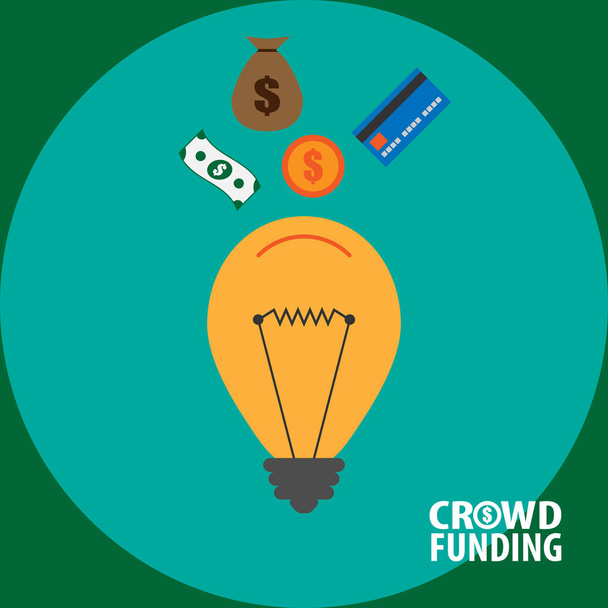 Ilustración del concepto de crowdfunding
 - Vector, Imagen