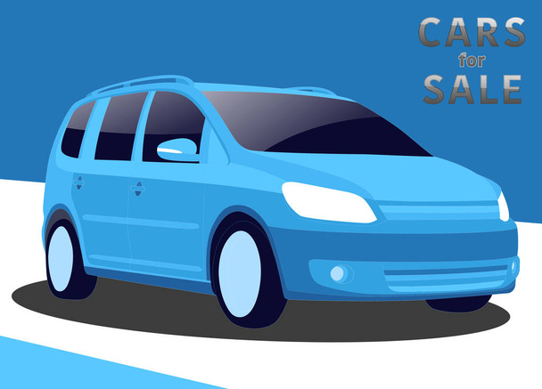 Векторная иллюстрация современный постер автомобиля с названием для автомобильного рынка
 - Вектор,изображение