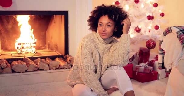 Donna dal camino e albero di Natale bianco
 - Filmati, video