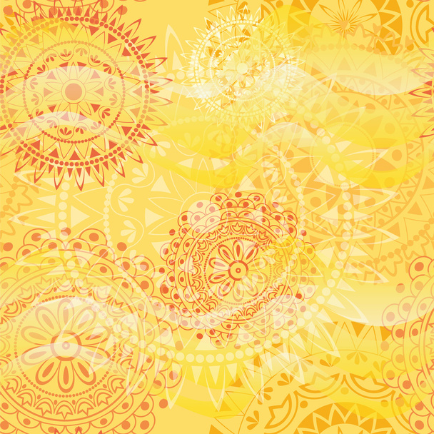piękne tekstury z mandali w ciepłych kolorach - Wektor, obraz