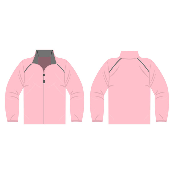 Baby pink autumn, spring jacket isolated vector front and back for promotion advertising - Vector, Image