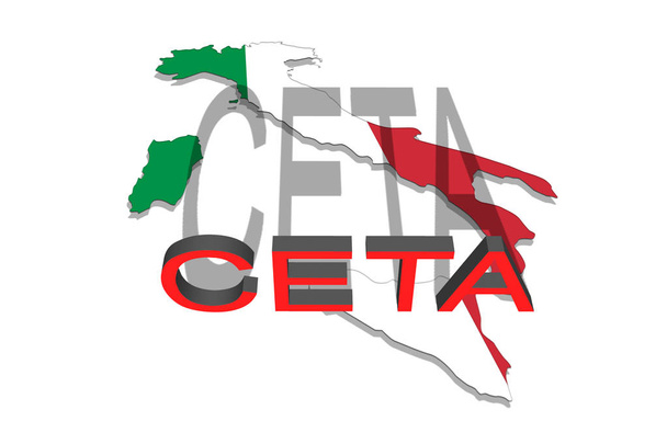 CETA - ολοκληρωμένη οικονομική και εμπορική συμφωνία χάρτη Ιταλία - Φωτογραφία, εικόνα