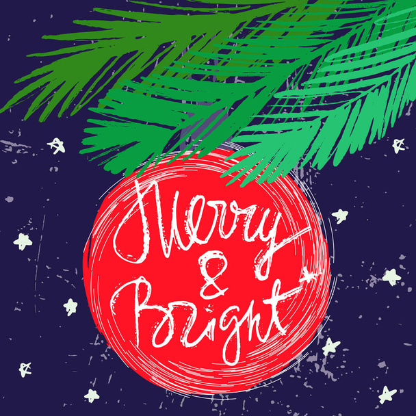 Σχεδιασμό χαρούμενα και φωτεινά Χριστουγεννιάτικη κάρτα  - Διάνυσμα, εικόνα