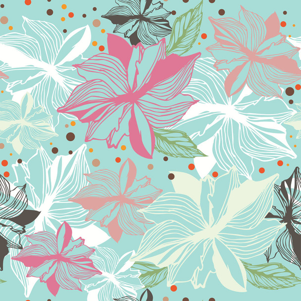 Floral Border seamless Vector Background - Vector, Image
