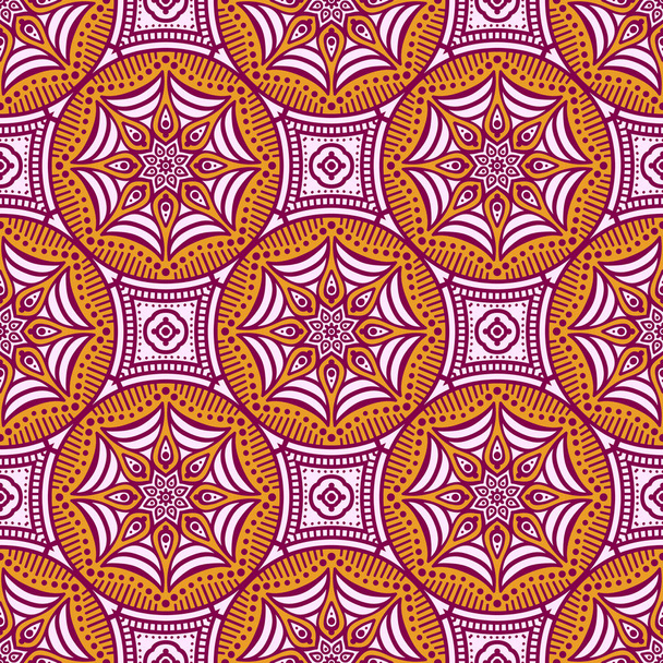 Ethnic floral seamless pattern - Vector, Imagen