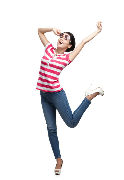 Smiley dancing teenager - Foto, Bild