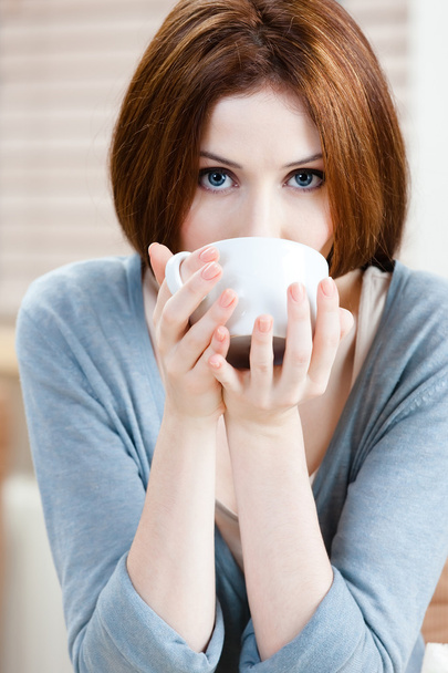 Lady with cup of tea - Photo, Image