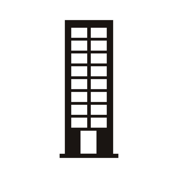 silhouette monocromatica con edificio per uffici
 - Vettoriali, immagini