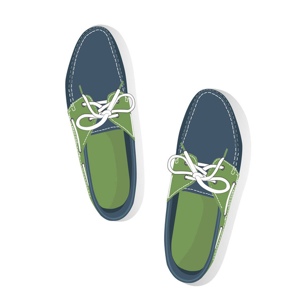 male boat shoes with laces  - Wektor, obraz
