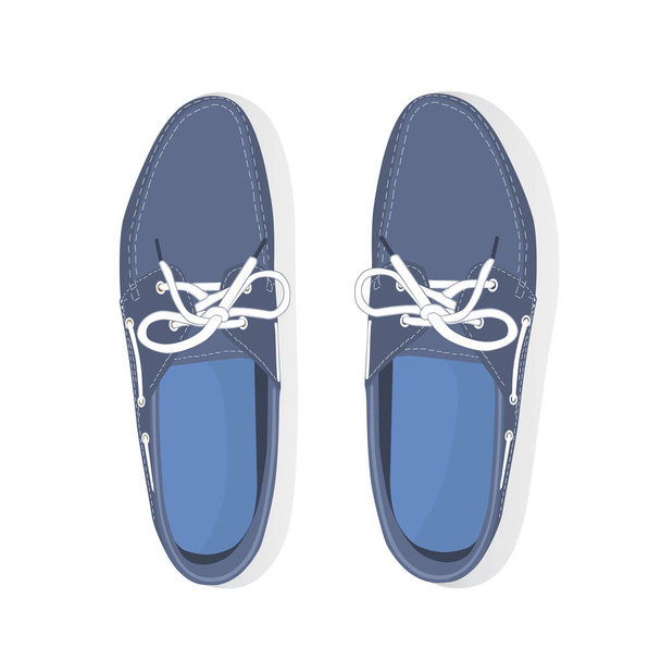 male boat shoes with laces  - Vektor, Bild