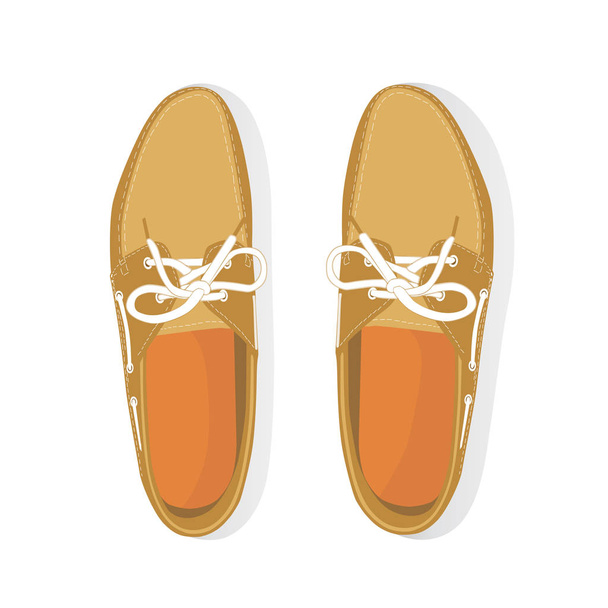 male boat shoes with laces  - Vektör, Görsel