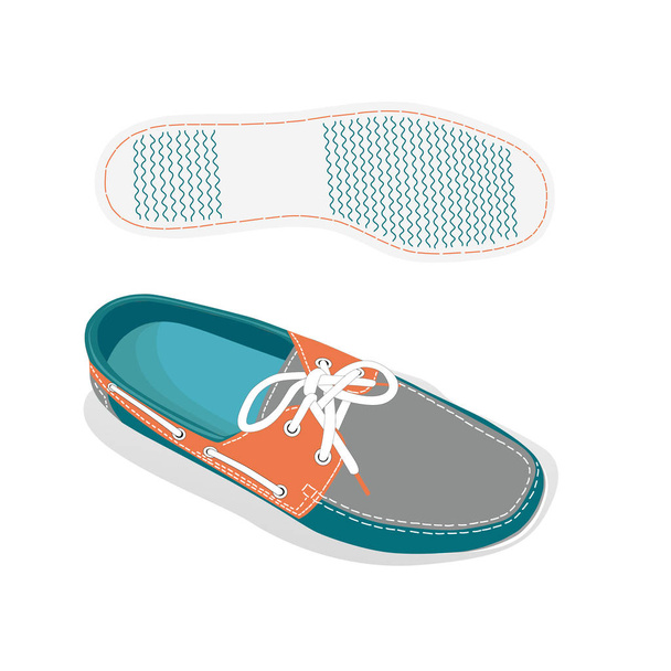 male boat shoes with laces - Wektor, obraz