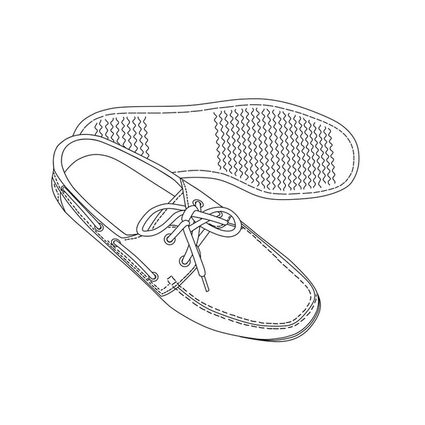 male boat shoes with laces - Vektor, Bild
