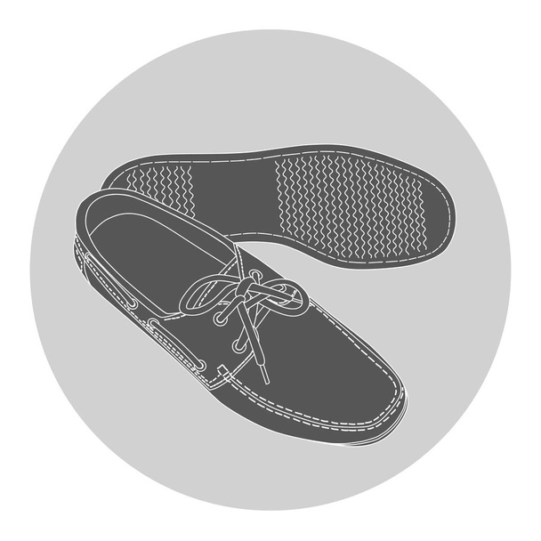 male boat shoes with laces - Vector, Image