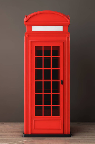 Classic British Red Phone Booth. 3d Rendering - Photo, Image