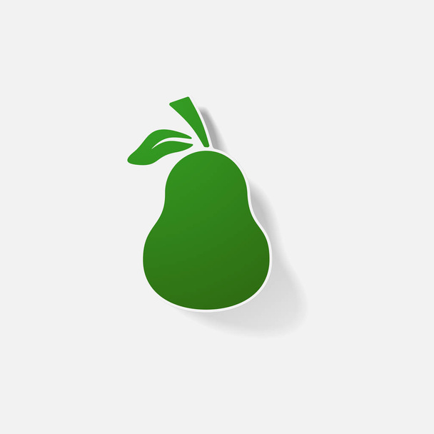 Sticker paper products realistic element design illustration pear - Vector, Image
