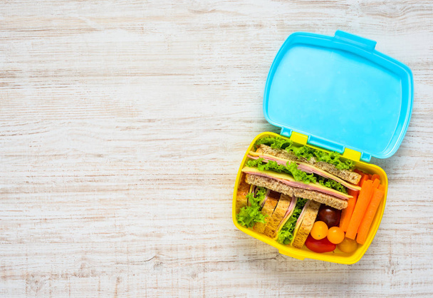Lunch Box with Food and Copy Space  - Fotoğraf, Görsel