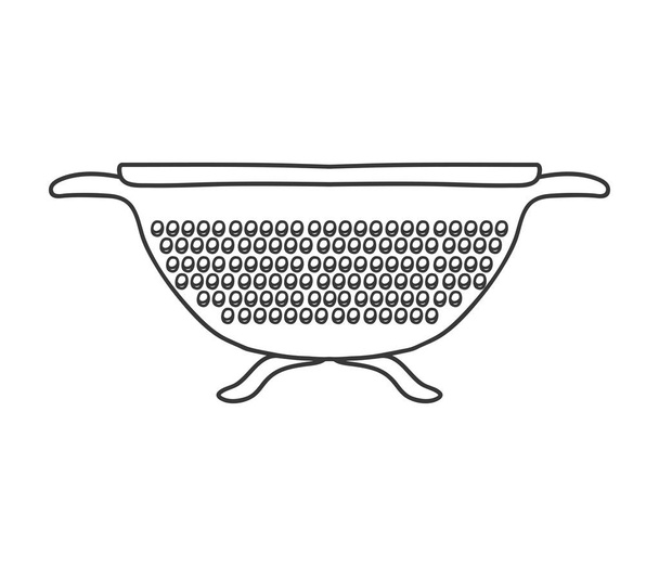 silhueta monocromática com drenador de cozinha
 - Vetor, Imagem