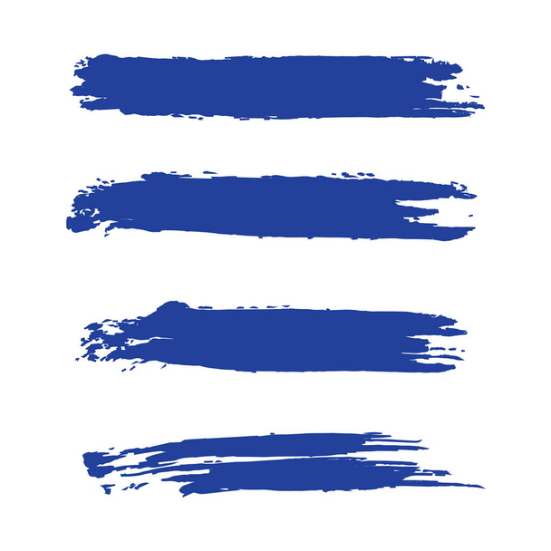 Векторно-синий мазок кистью, чернильные векторные пятна, акриловая краска на WH
 - Вектор,изображение