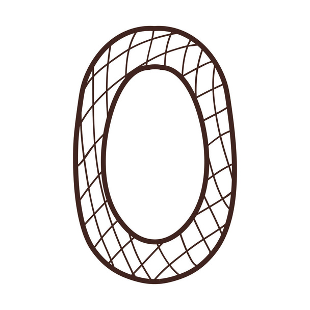 silhouette numéro zéro avec ligne croisée
 - Vecteur, image
