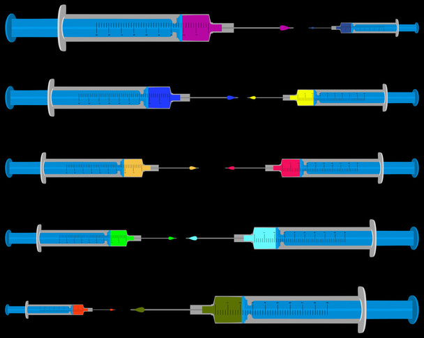 Illustration der gefüllten Injektionen auf bla - Foto, Bild