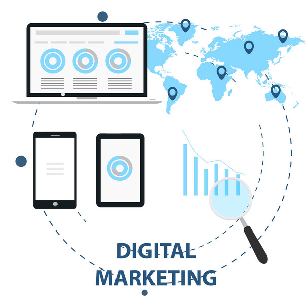 Concepto de marketing digital - Vector, Imagen