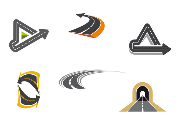 Symbole für Straße und Autobahn - Vektor, Bild