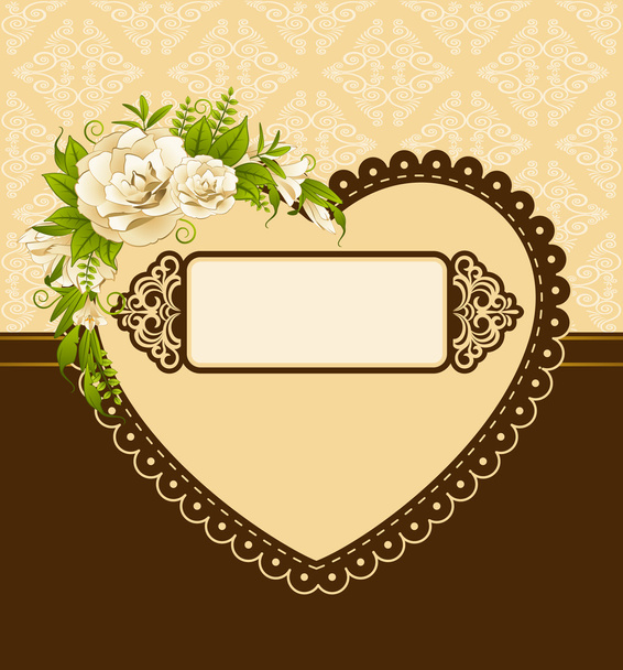 Vintage background with flowers and ornaments - Foto, imagen