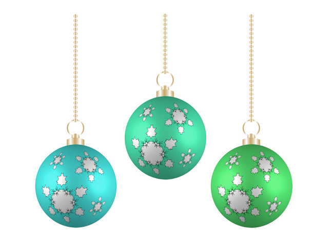 Bolas de Navidad en diferentes colores sobre fondo blanco
 - Vector, imagen