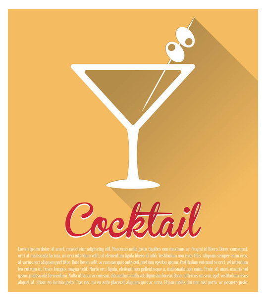 cocktail martini yellow background - Vector, Image