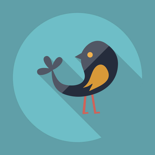 Gölge simgesi kuş ile düz modern tasarım - Vektör, Görsel