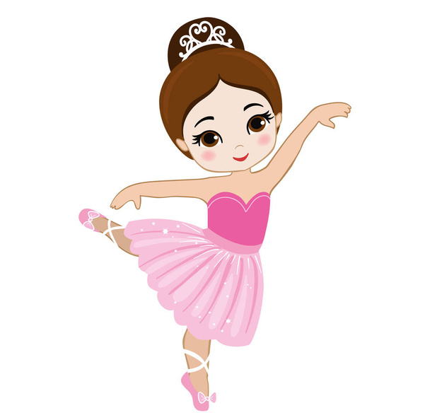 Vector illustration of cute little ballerina. - Vector, Image