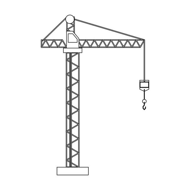 crane hook construction machine outline - Vector, Image