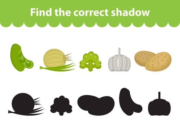 Gioco educativo per bambini, trovare corretta silhouette ombra. Illustrazione vettoriale
 - Vettoriali, immagini