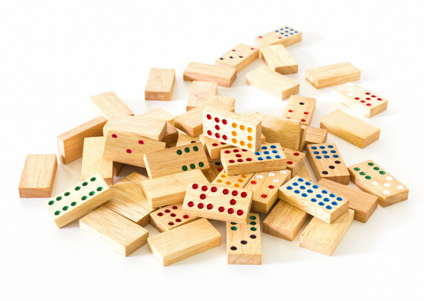 Montón Domino de madera
 - Foto, imagen