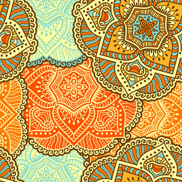 Ethnic floral seamless pattern - Διάνυσμα, εικόνα