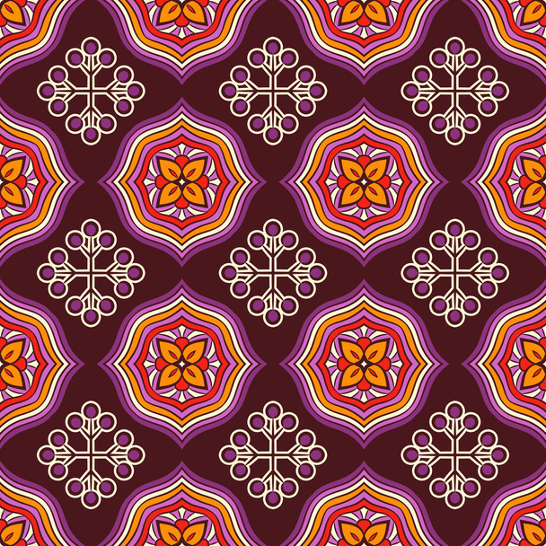 Ethnic floral seamless pattern - Vector, Image