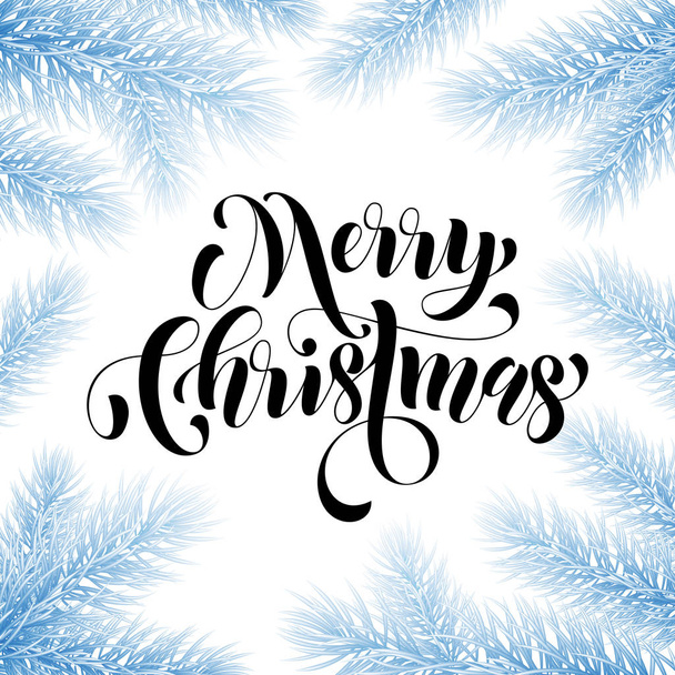 Wwinter snow tee Merry Christmas greeting card, poster - Vektor, Bild