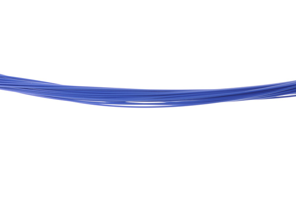 Blue wire isolated on white background - Photo, Image