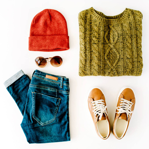  autumn and winter clothes collage - Photo, Image