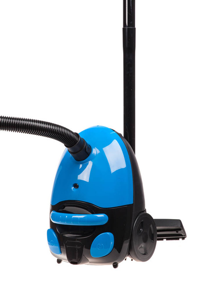 Close up of Blue Vacuum Cleaner, isolated on white - Photo, Image