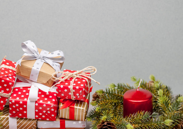 pile of christmas gifts - 写真・画像