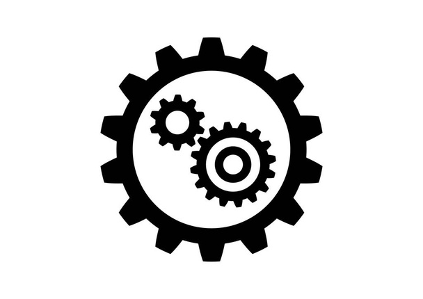 schwarze Industrie-Ikone auf weißem Hintergrund    - Vektor, Bild