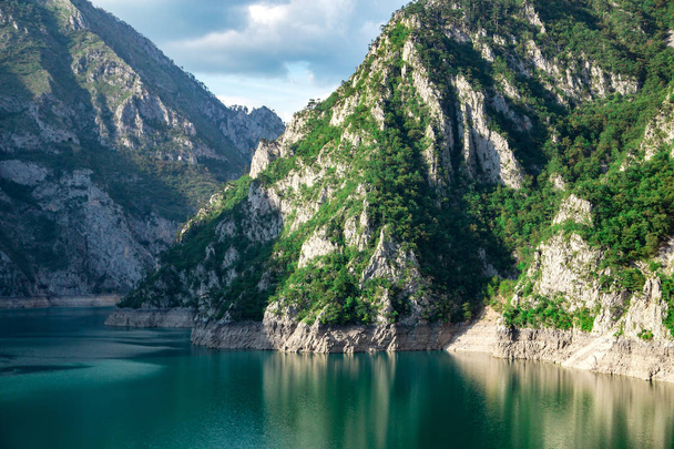 Canyon of Piva lake, Montenegro. Beautiful nature landscape - Photo, image