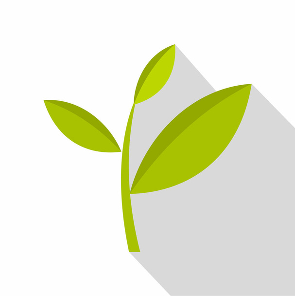 Tea növény ikon, lapos stílusú - Vektor, kép