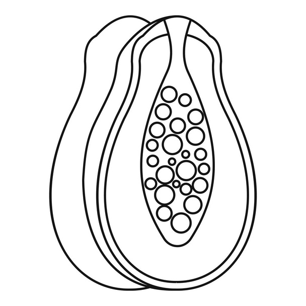 Papaya fruit icon, outline style - ベクター画像