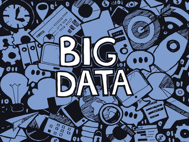 Big Data Doodle schets - Vector, afbeelding