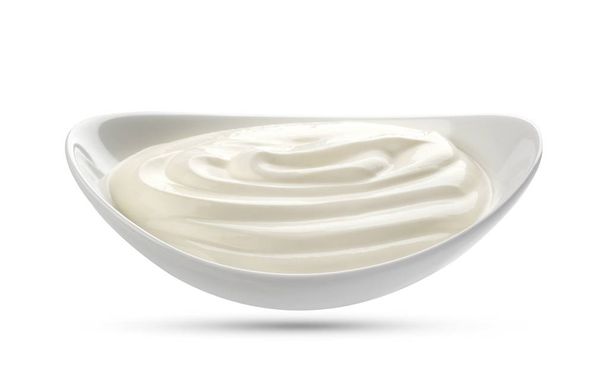 Crema agria aislada sobre fondo blanco - Foto, Imagen