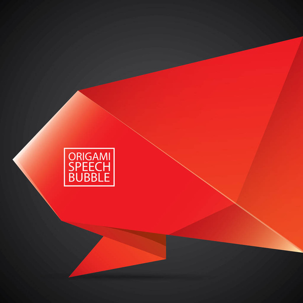 vektor červené vánoční origami řeč bublina nápis - Vektor, obrázek