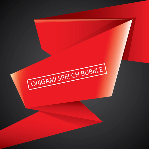 vektor červené vánoční origami řeč bublina nápis - Vektor, obrázek